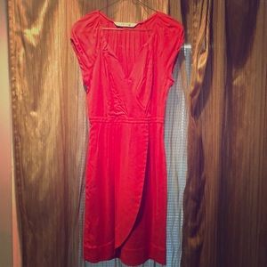 Zara Basic Coral Office Dress